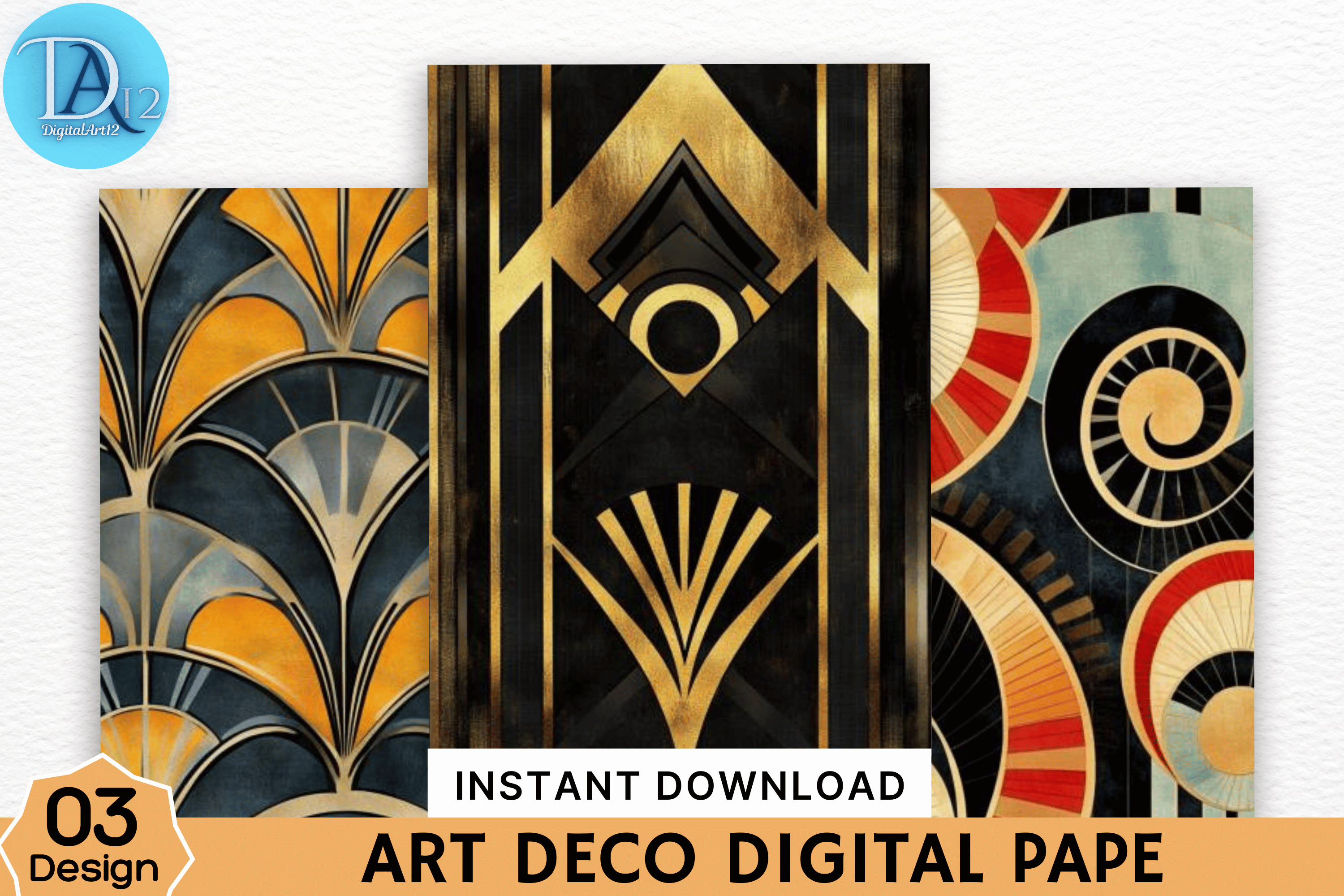 Art Deco Digital Paper Graphic by Digital_Art12 · Creative Fabrica