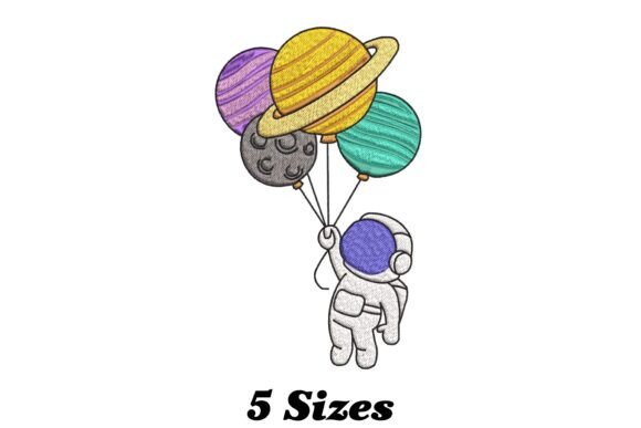 Astronaut Floating with Balloons