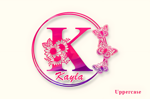 Bonnie Flower Monogram Font - Preview 1