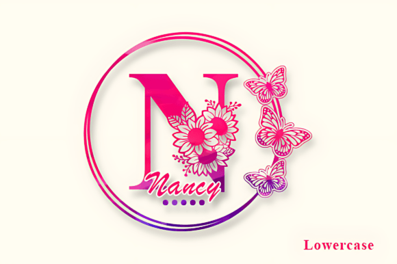 Bonnie Flower Monogram Font - Preview 2