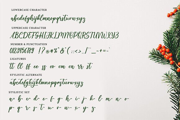 Christmas Serenity Font PNG with transparent background - Preview 6