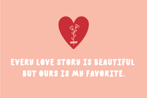 Heart Doodle Font PNG with transparent background - Preview 1