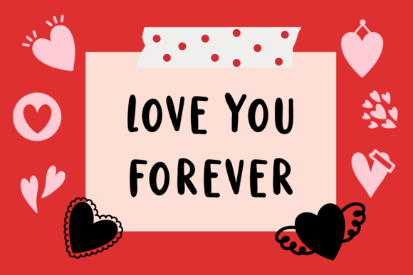 Heart Doodle Font PNG with transparent background - Preview 2