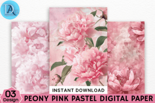 Peony Pink Pastel Digital Paper Graphic by Digital_Art12 · Creative Fabrica