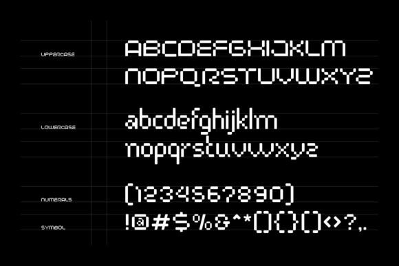 Pixel Space Font PNG with transparent background - Preview 2