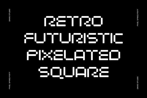 Pixel Space Font PNG with transparent background - Preview 4