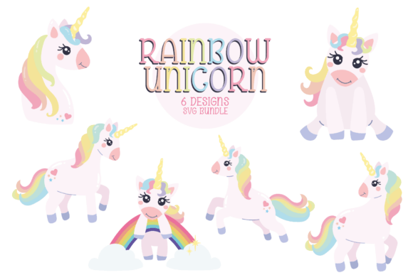 Rainbow Unicorn Bundle Graphic by Dreamescapes Designs · Creative Fabrica