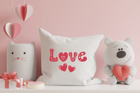 Retro Funny Heart Font PNG with transparent background - Preview 5