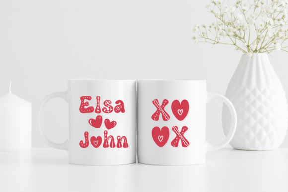 Retro Funny Heart Font PNG with transparent background - Preview 6