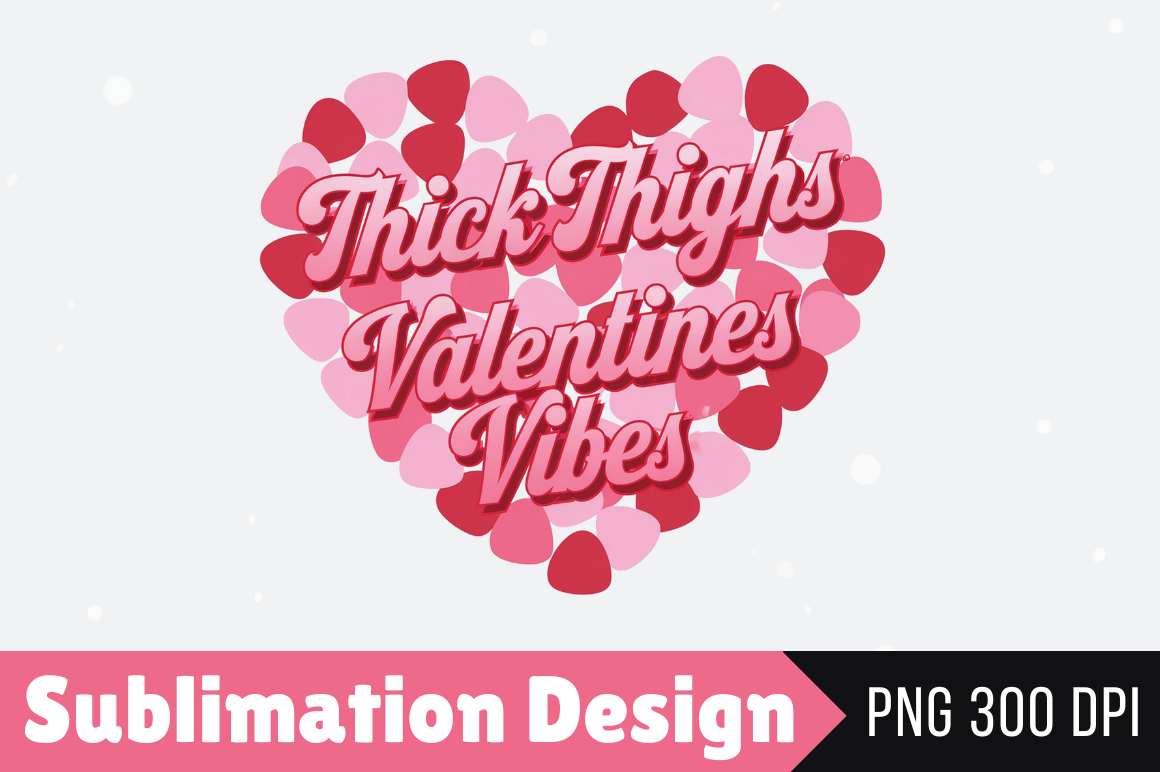 Thick Thighs Valentines Vibes PNG Design Graphic by JR Design ...