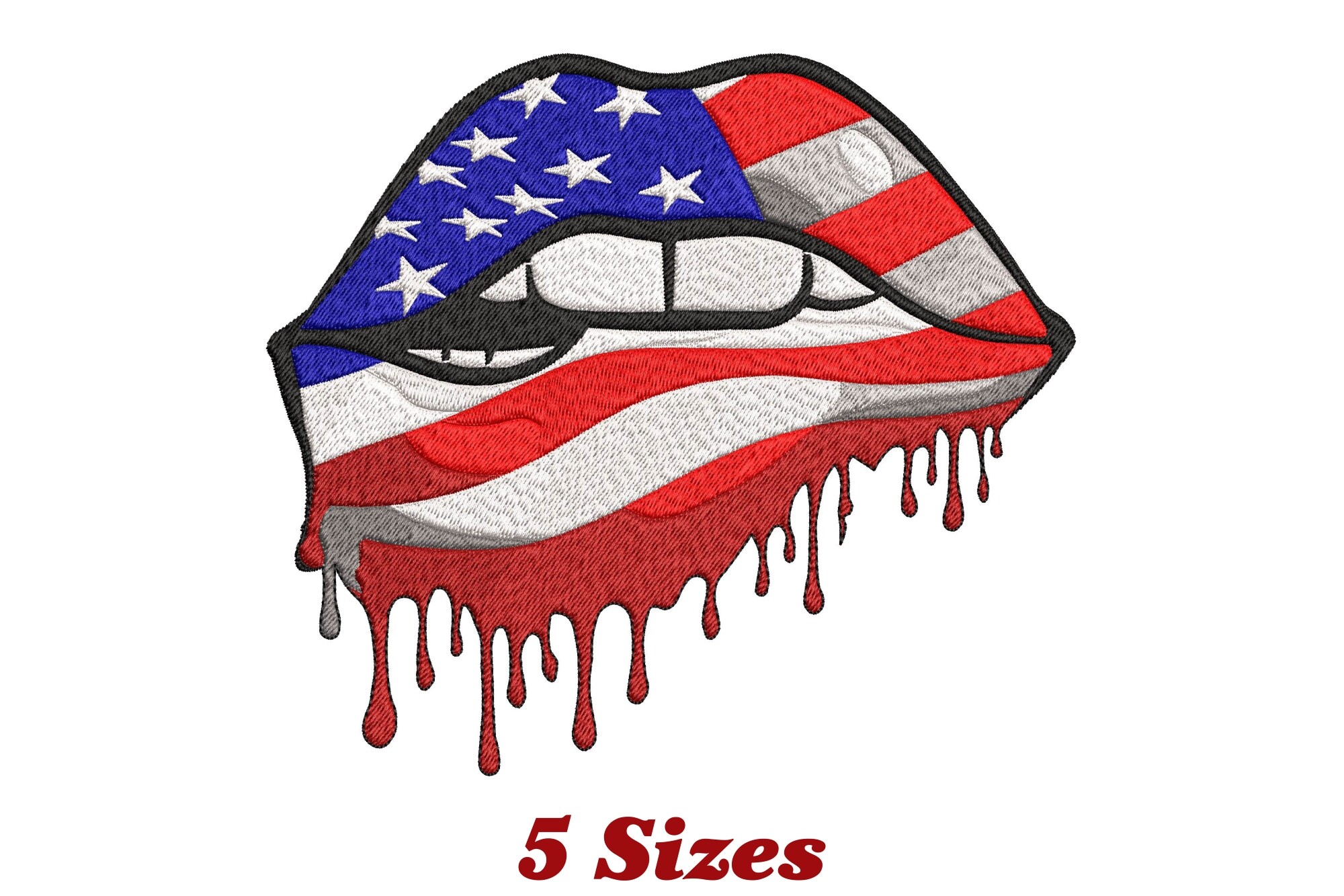 USA America Flag Lips