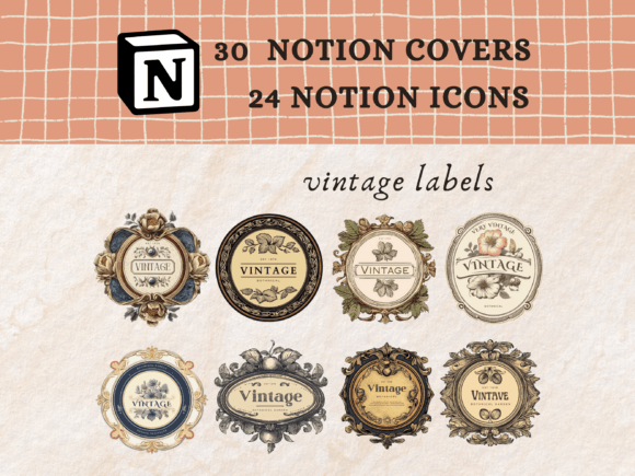 Vintage Label Notion Icons