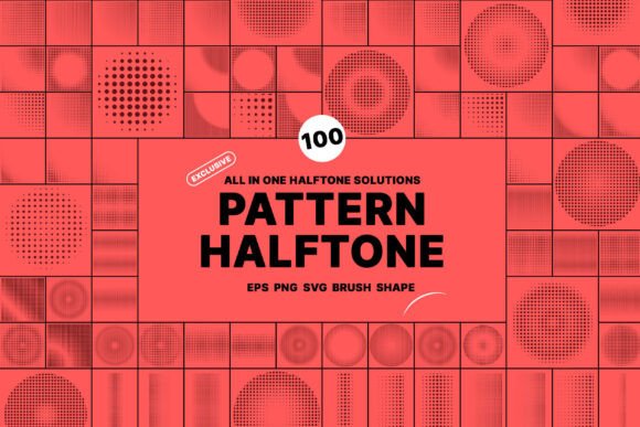 100 Halftone Brush Shape Design