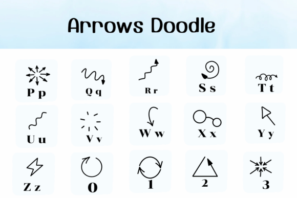 Arrows Doodle Font - Preview 2