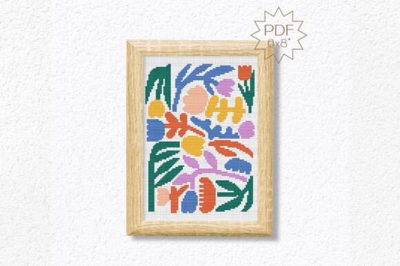 Abstract Flowers Trendy Cross Stitch PDF