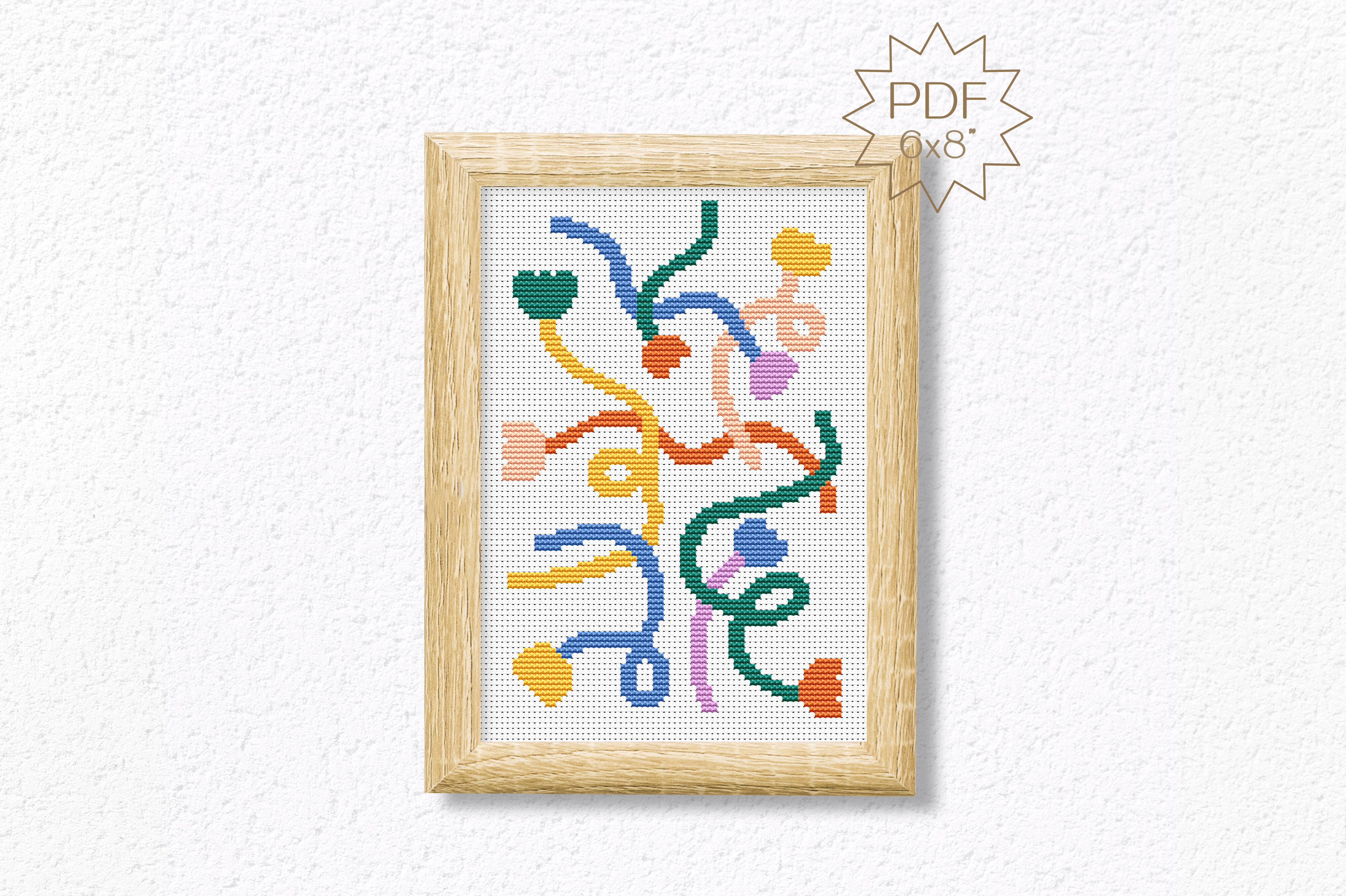 Abstract Flowers Trendy Cross Stitch PDF
