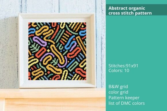 Abstract Organic Cross Stitch Pattern