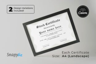 Blank Stock Certificate Canva Template Graphic by SnapyBiz · Creative ...