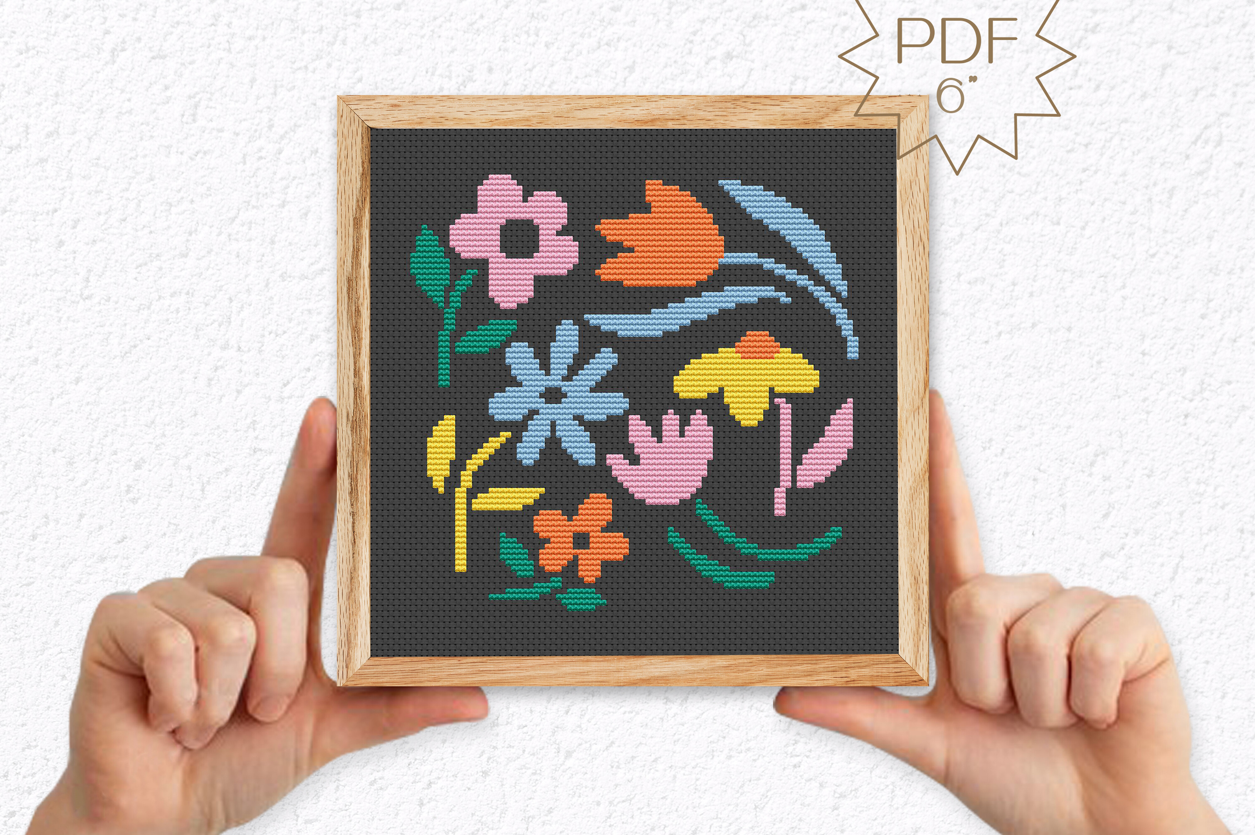 Bold Flowers Cross Stitch Pattern Mini