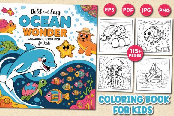 Bold and Easy Ocean Wonder Coloring Book