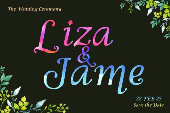 Bride and Groom Font PNG with transparent background - Preview 2
