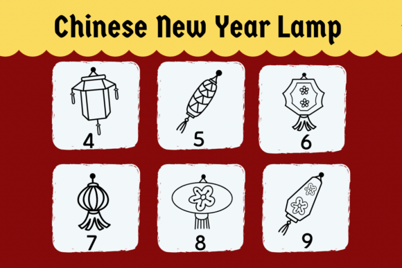Chinese New Year Lamp Font PNG with transparent background - Preview 3