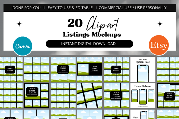 Clipart Etsy Canva Mockup Graphic by FolieDesign · Creative Fabrica
