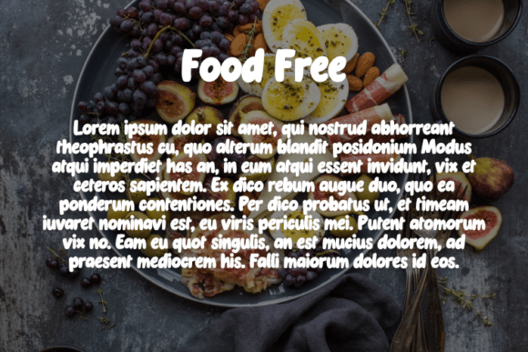 Food Free Font font preview - 2