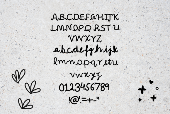 Handwritten Curve Font PNG with transparent background - Preview 1
