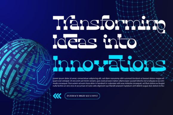 Interact Digitally Font PNG with transparent background - Preview 3