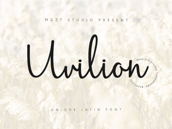Uvilion Script & Handwritten Font By Magizta Craft