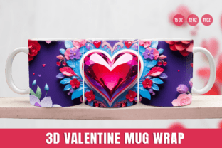 3D Valentine Mug Wrap Sublimation Graphic by Bliss Wraps · Creative Fabrica