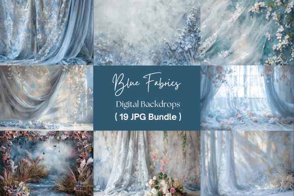 Blue Fabrics Wedding Backdrop