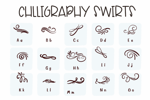 Calligraphy Swirls Font - Preview 1