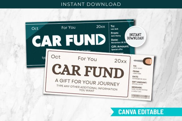 Car Fund Surprise Gift Voucher Template