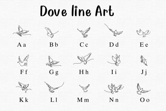 Dove Line Art Font - Preview 1