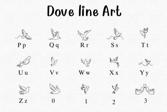 Dove Line Art Font - Preview 2