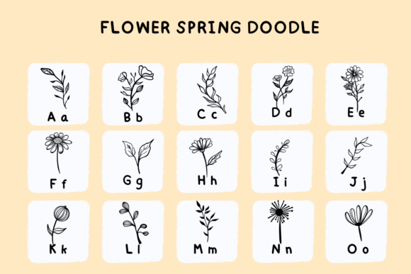 Flower Spring Doodle Font font preview - 4