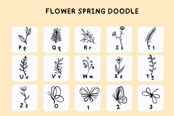 Flower Spring Doodle Font font preview - 5