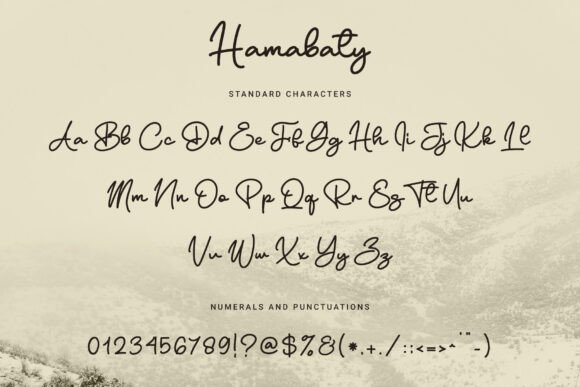 Hambaty Script Font PNG with transparent background - Preview 1