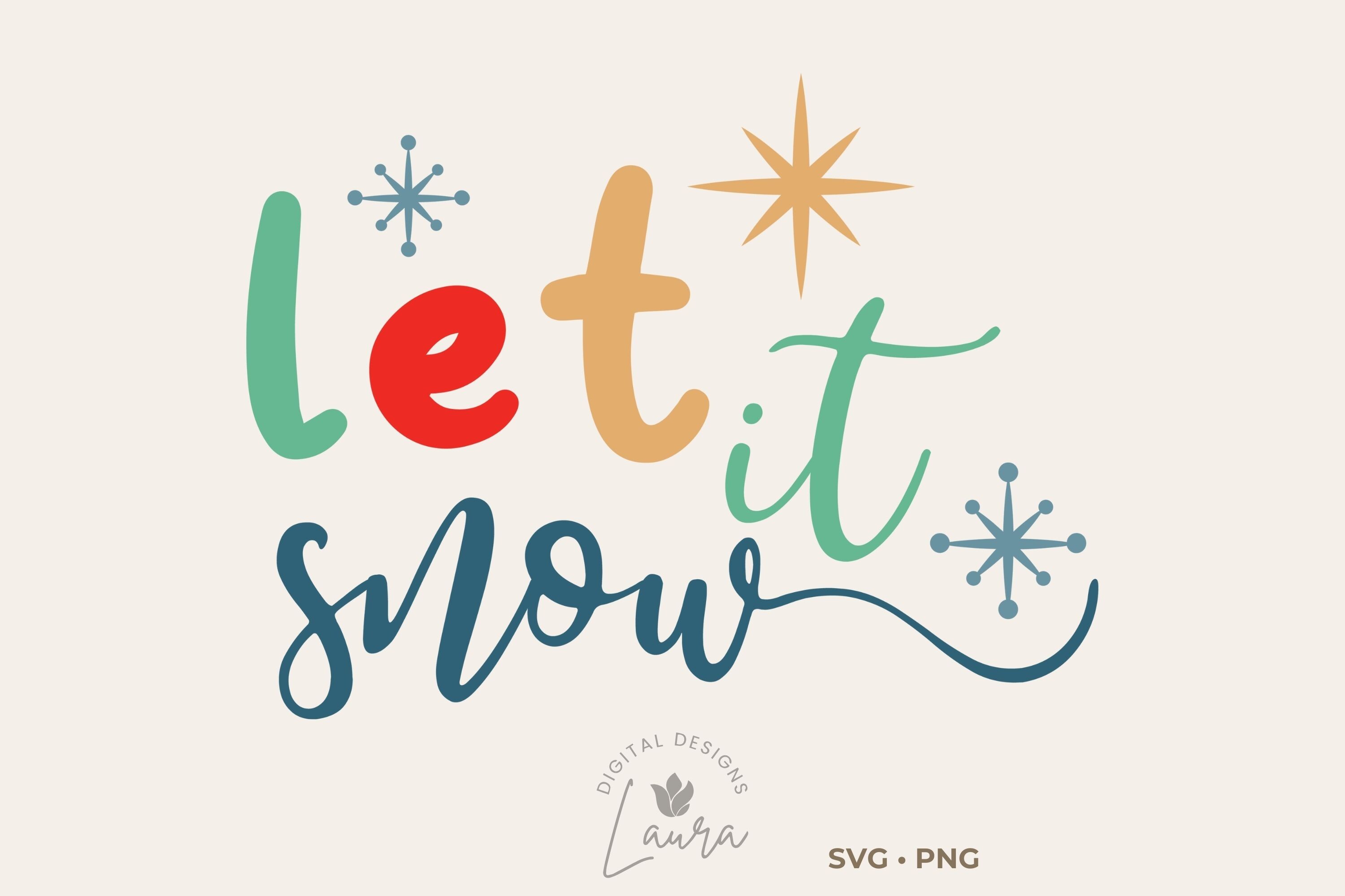 Let It Snow Christmas SVG Cut Graphic by DigitalDesignsLaura · Creative ...
