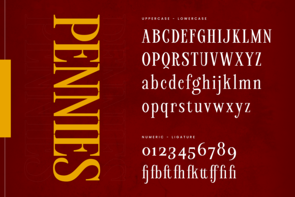 Pennies Font PNG with transparent background - Preview 1
