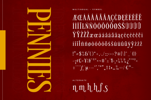 Pennies Font PNG with transparent background - Preview 2