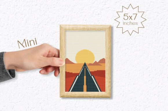 Road Landscape Cross Stitch Pattern PDF
