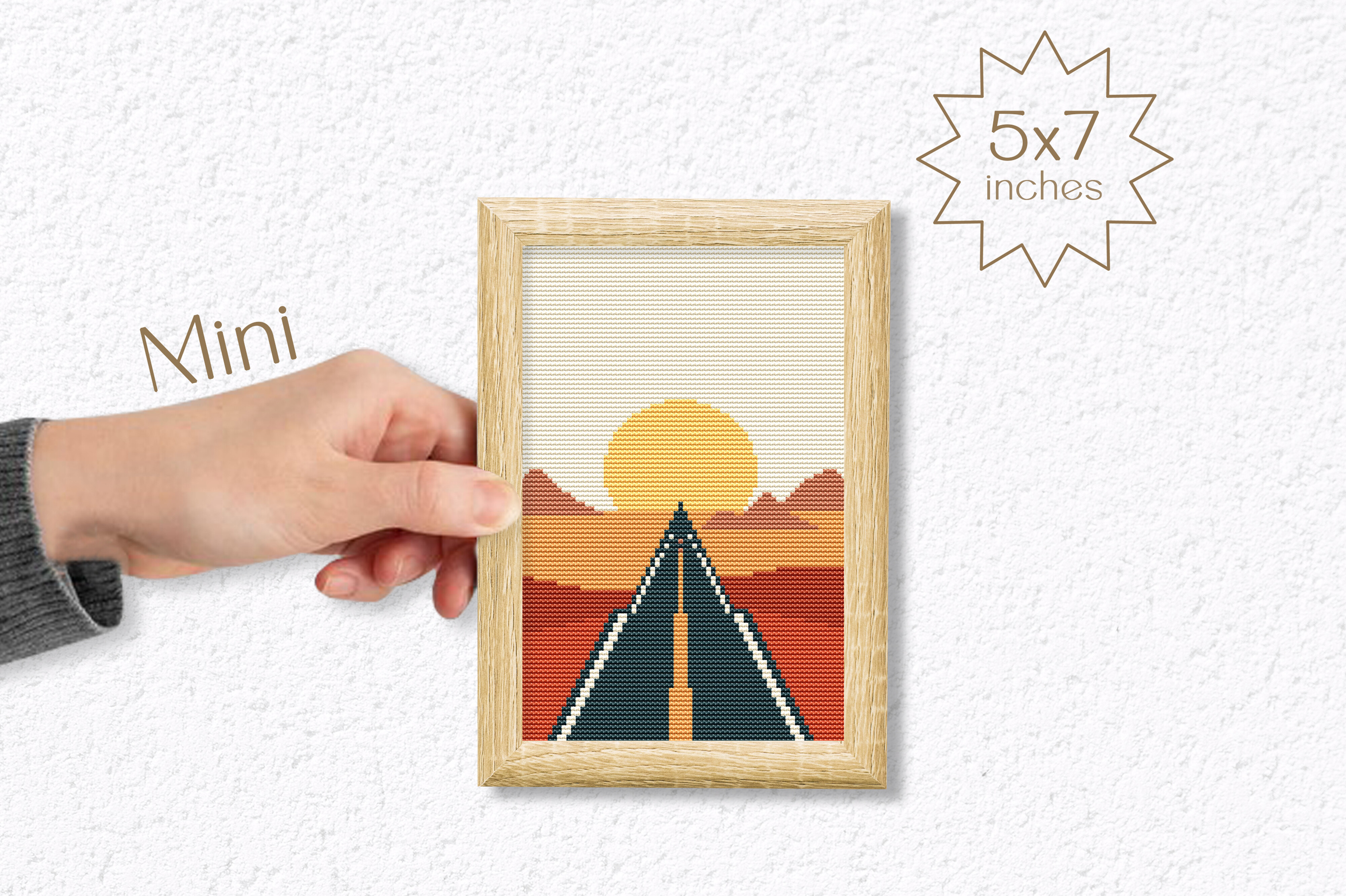 Road Landscape Cross Stitch Pattern PDF
