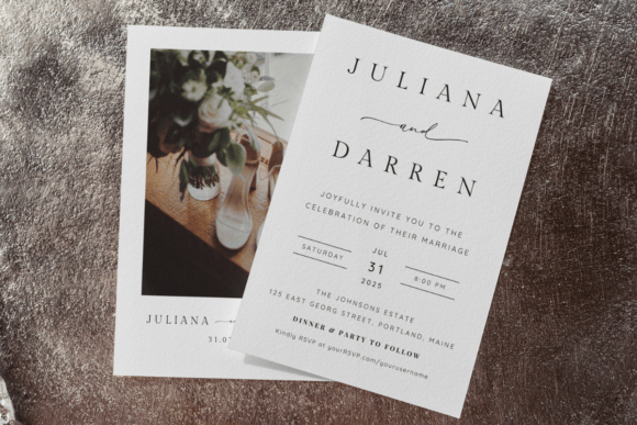 Wedding Invitation Template with Photo