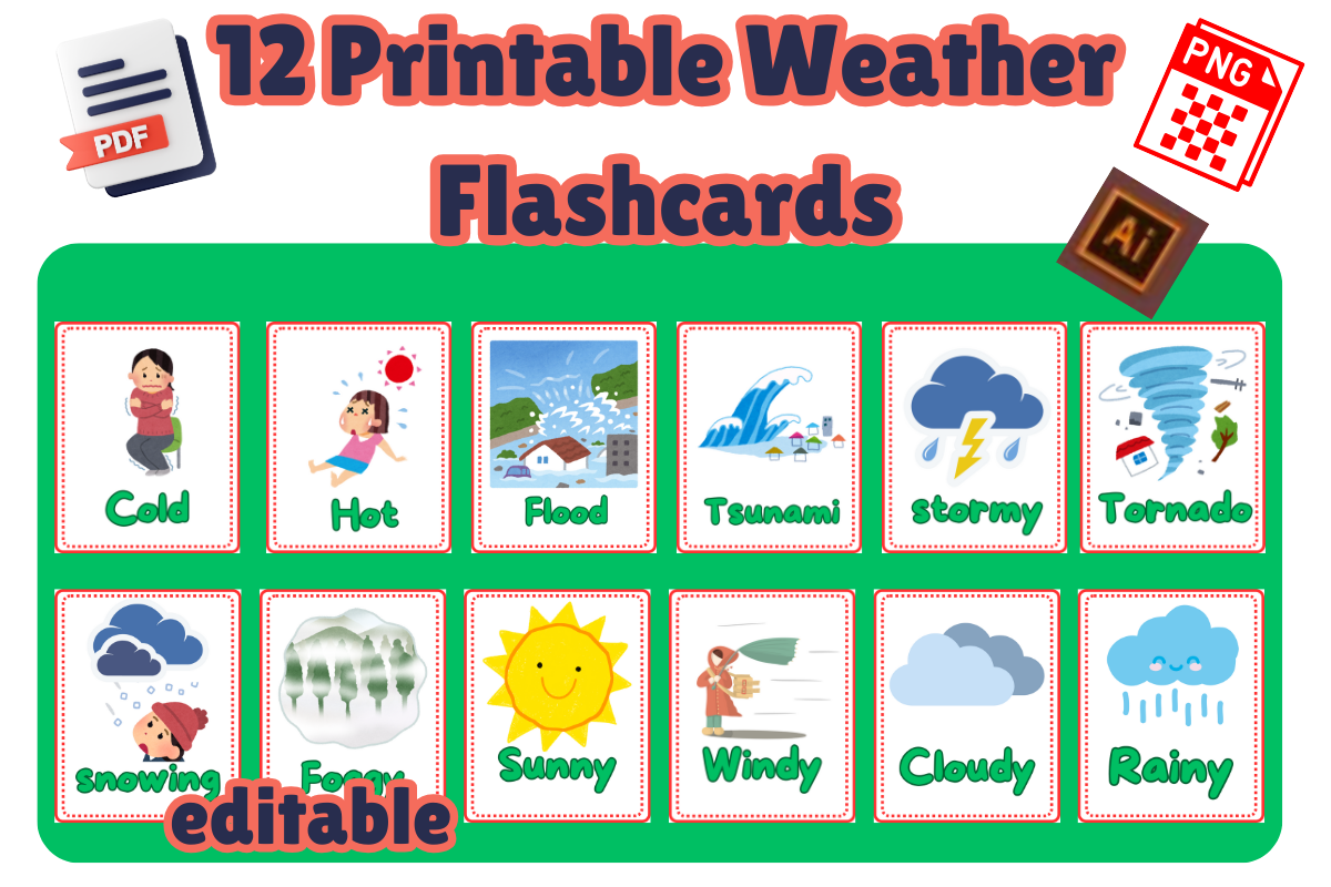 12 Printable Weather Flashcards