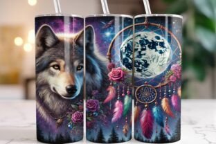 20 Oz Wolf Dreamcatcher Tumbler Wrap PNG Graphic by RahatKDP · Creative ...