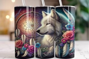 20oz Wolf Dreamcatcher Tumbler Wrap PNG Graphic by RahatKDP · Creative ...