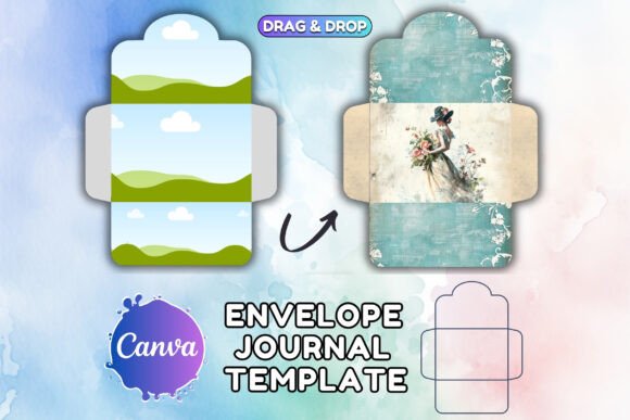 Two-size Canva envelope journal template folio